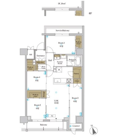 RJRプレシア大森北の物件間取画像